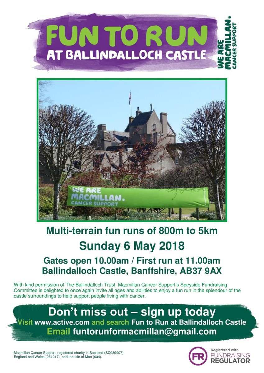 NorthEast250's tweet image. Join us @BallindallochC on Sunday 6th May for @macmillancancer Fun Runs from 800m - 5k.  Gates open 10am, first run 11am.   #FunToRun #Ballindalloch # MacmillanCancerSupport #JustSayTheWord #NE250