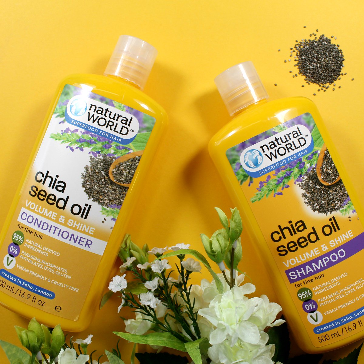 Hands up who's in love with the newly designed Chia Seed Oil Volume &amp; Shine range from <a href="/naturalworld_/">Natural World</a>? Discover more about the range: bit.ly/2I1rhxy #MyNaturalWorld