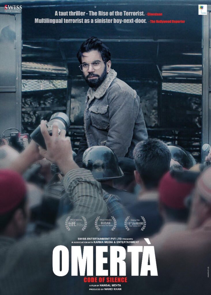 WT_India's tweet photo. The dynamic duo @mehtahansal and @RajkummarRao are back with #Omertà. Go watch this deadly gem of a film in theatres today.
We  are immensely proud to be associated with Omertà as the visual promotions specialists AND this film is edited by our creative director @adiwarrior. 😎 https://t.co/Bamkvrvxdm