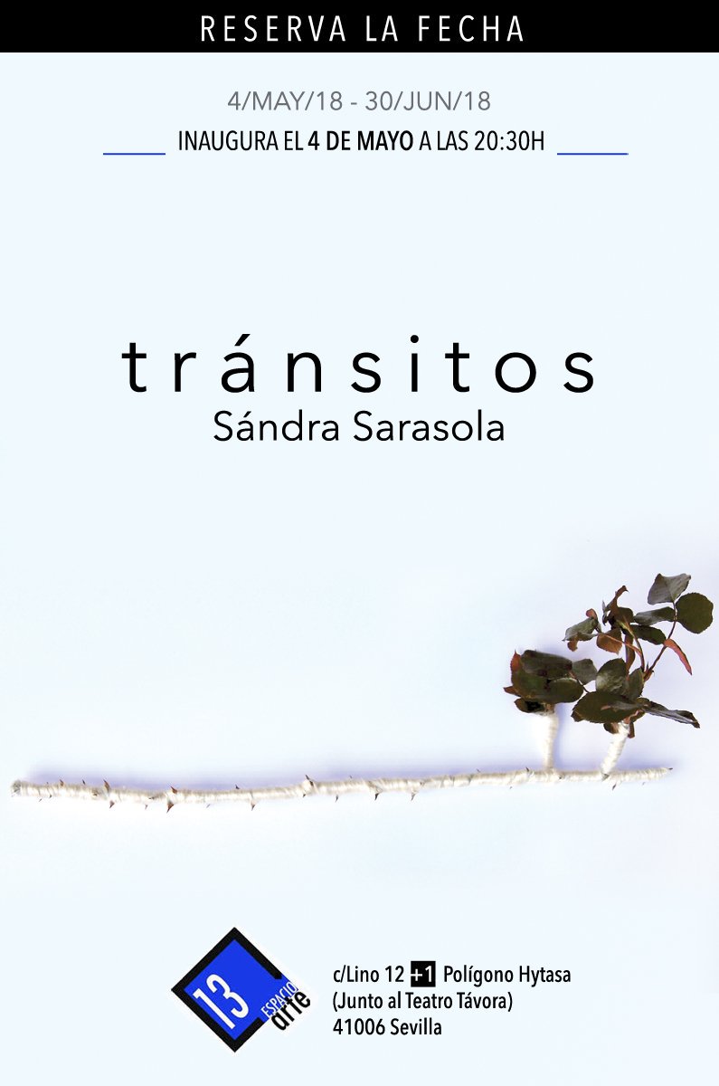 13Espacioarte's tweet photo. Nos vemos esta noche a partir de las 20.30h. en la inauguración de la #exposición TRÁNSITOS de Sandra Sarasola
•
¡¡OS ESPERAMOS!!😊
•
Actividad incluida en el programa de la #BMM18, Bienal de Mujeres en las Artes Visuales – @MujeresVisuales https://t.co/6kDg5cP39d