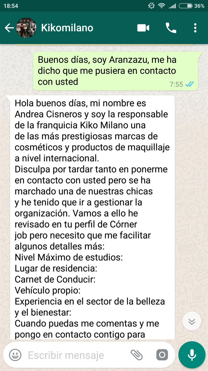 Arantxi_Mateo's tweet image. Bueno ya que nadie me manda un privado lo pondré públicamente: ayer encontré una oferta de trabajo y me pusieron lo siguiente @KikoMilanoES @policia