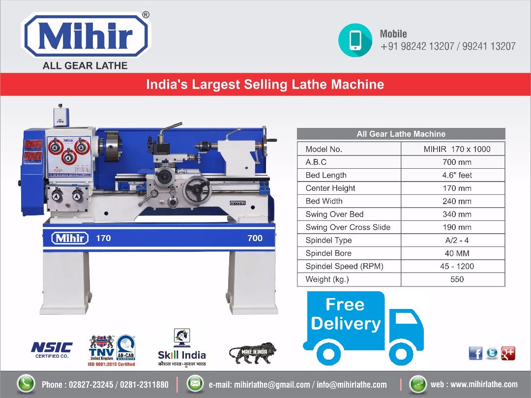Mihir_Lathe_'s tweet photo. All Gear Lathe Machine - 170x700 @MihirLathe
https://t.co/zvys9J0wfU
#Lathe #Machine #MihirLatheMachine #LatheMachineManufacturerInRajkot #LatheMachineManufacturerInIndia #LatheMachineSupplyer #LatheMachineFreeDelivery #LatheMachineSale #LatheMachinePrice #LatheMachinePriceList https://t.co/obuRCmHwQC