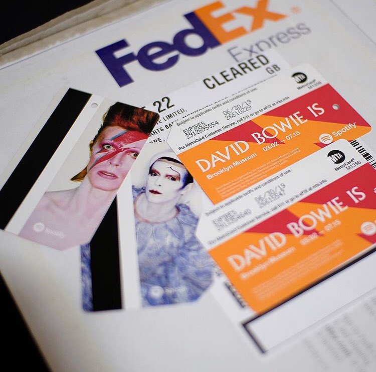 Duffy’s #AladdinSane and #ScaryMonsters are featured on the NYC metro cards. #Duffy lived in #NewYork and would have used the stations where the tickets are sold. Thank you to <a href="/brooklynmuseum/">Brooklyn Museum</a> and the <a href="/DavidBowieIs/">David Bowie Is</a> team for sending them for #TheDuffyArchive