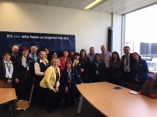 LHR and FRA for some employee updates and visits. The poster behind us says it all - these guys help brighten the sky!! @weareunited #beingunited #core4