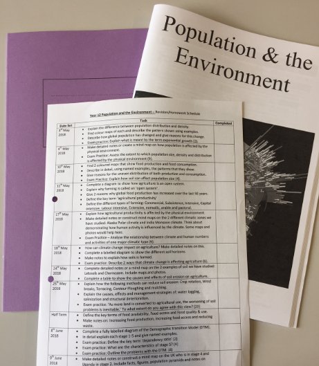 Year 12 Geography students preparing for their mock exam revision. Good luck.