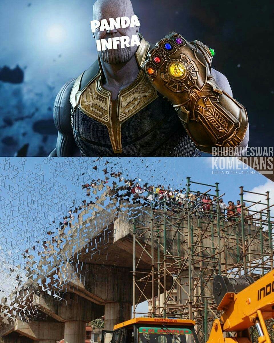 Bbsrkomedians's tweet photo. Spoilers without context

#InfinityWar #Thanos #BomikhalFlyoverMishap #Bomikhal #PandaInfra https://t.co/J60BwMNvac