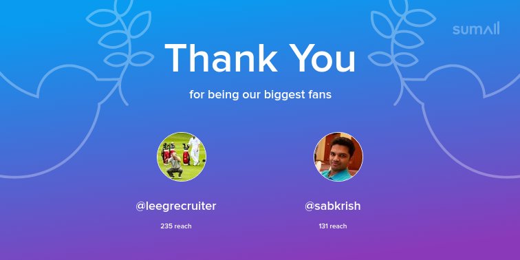 J77Beckham's tweet photo. Our biggest fans this week: @leegrecruiter, @sabkrish. Thank you! via https://t.co/F1sH7tuTUC https://t.co/x7npIoMCns