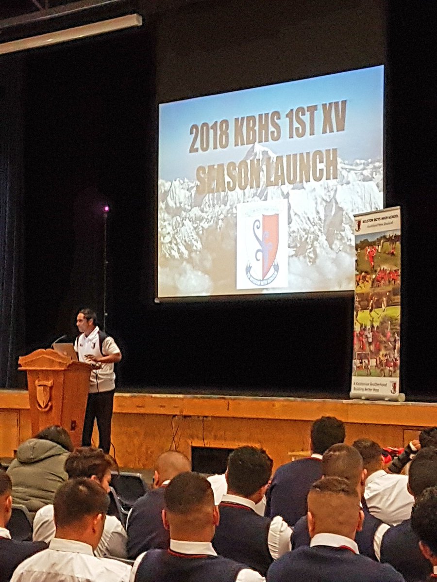 Privledge to have All Black legend &amp; KBHS Old Boy Mils Muliaina presenting 1st XV jerseys at season launch. #Kelston#All Blacks#1st XV rugby