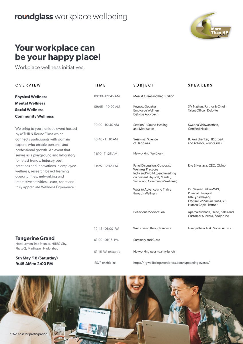 Looking forward to this Hyderabad event of <a href="/MTHRGlobal/">MTHR Global</a> and <a href="/round_glass/">Round The Glass</a> 
Some very interesting speakers lined up. All #HR folks invited. Ping me more registration details.  Last few seats.