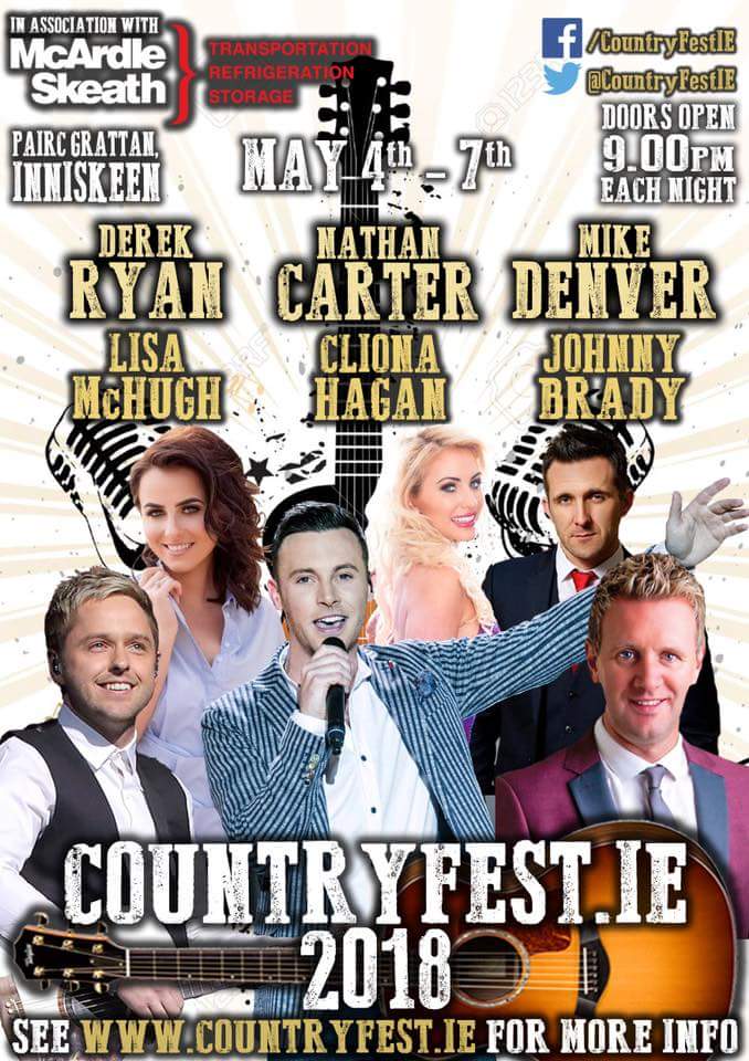 <a href="/InniskeenGaa/">Inniskeen Grattans</a>  is the the place to be this weekend with their annual <a href="/CountryFestIE/">Countryfest.ie</a>  starting tonight with <a href="/LisaMcHughx/">Lisa McHugh</a>  &amp; <a href="/derekryanmusic/">Derek Ryan</a>  plus other top country artists all weekend