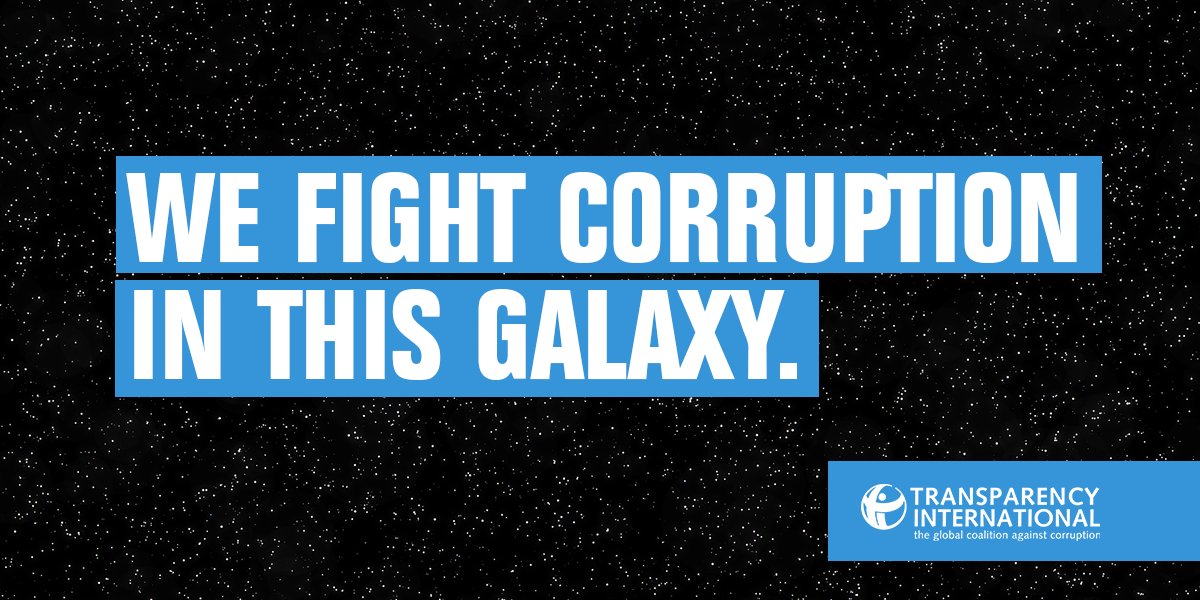anticorruption's tweet photo. Corruption is a problem that affects ALL galaxies. We fight against it in this one. Happy #StarWarsDay! 🌌💪 #MayThe4thBeWithYou https://t.co/BE7suZrinv