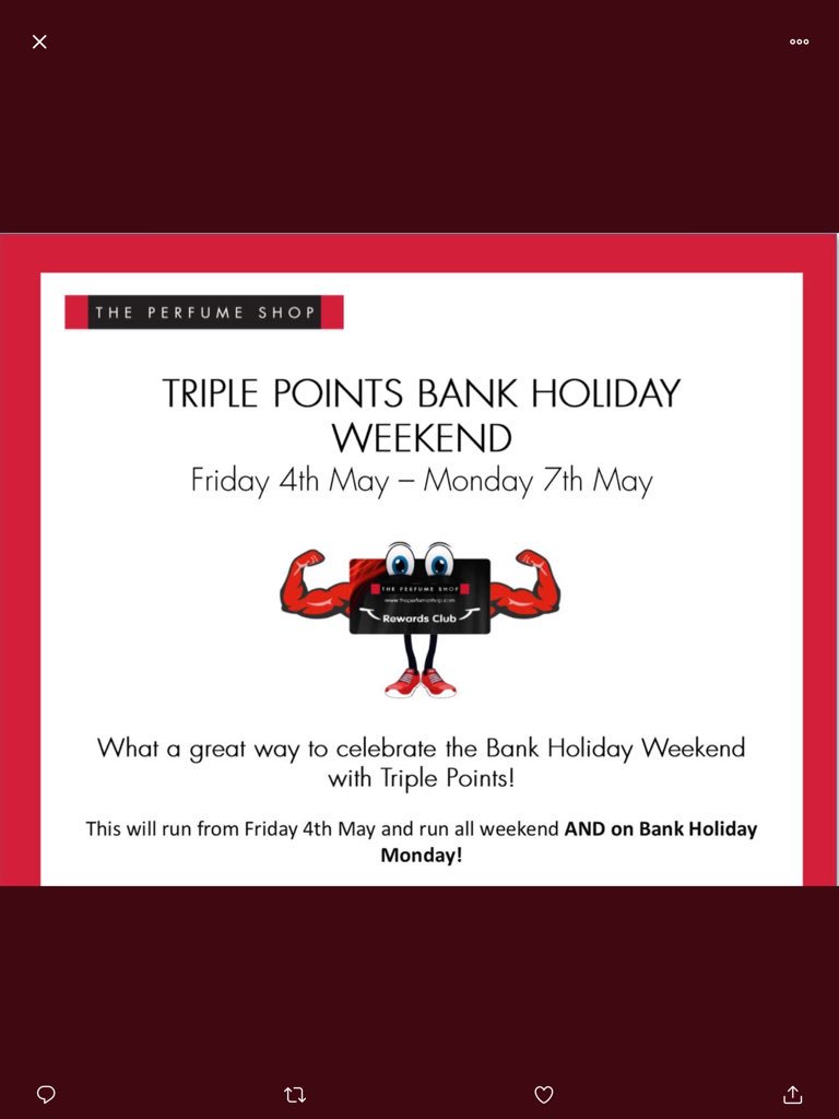 TPSLeicester42's tweet image. TRIPPLE POINTS IS BACK !!! This weekend only , be sure not to miss out !! #triplepoints #theperfumeshop @Highcross @ThePerfumeShop @amurphytps