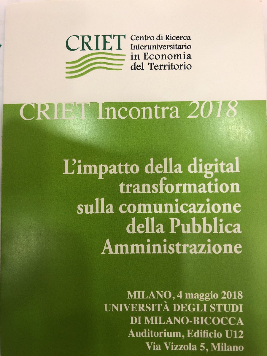 Oggi in <a href="/unimib/">Università degli Studi di Milano-Bicocca</a> a parlare di #comunicazione pubblica, #DigitalTransformation e possibili sviluppi futuri! 
#PAsocial