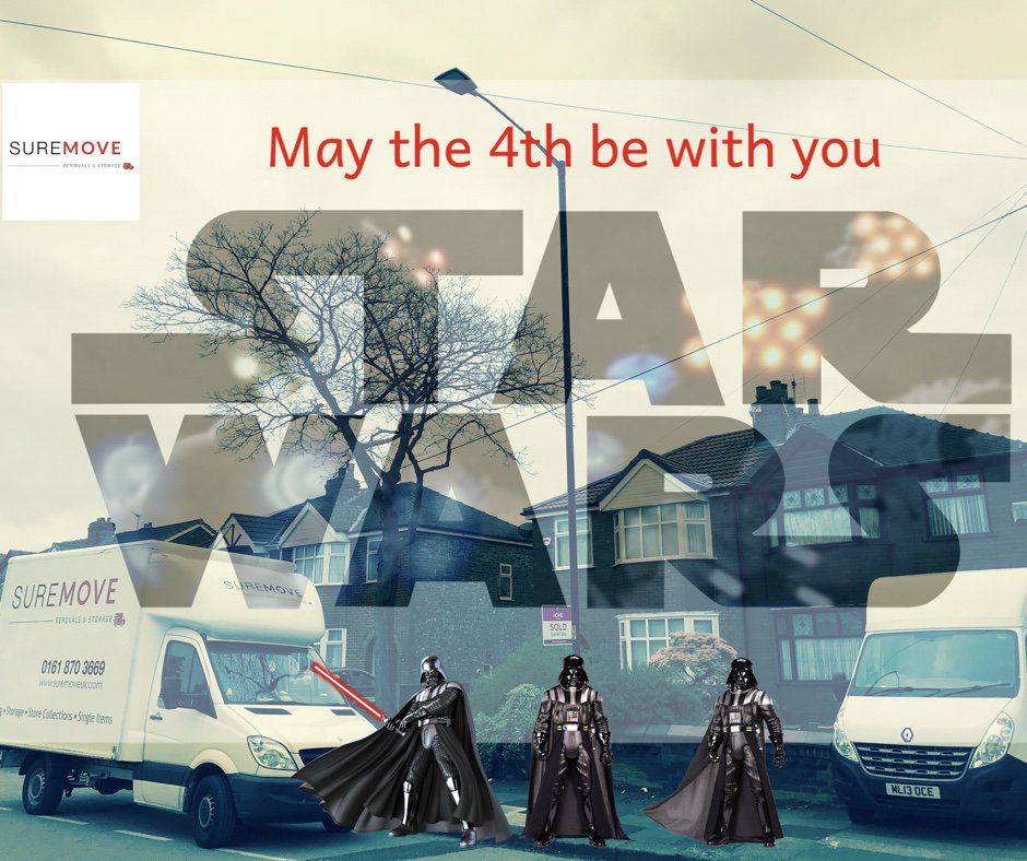 SuremoveUK's tweet photo. May the force be with you on your moving day! Suremove 01618703669 happy starwars day https://t.co/D7IpEe9CED