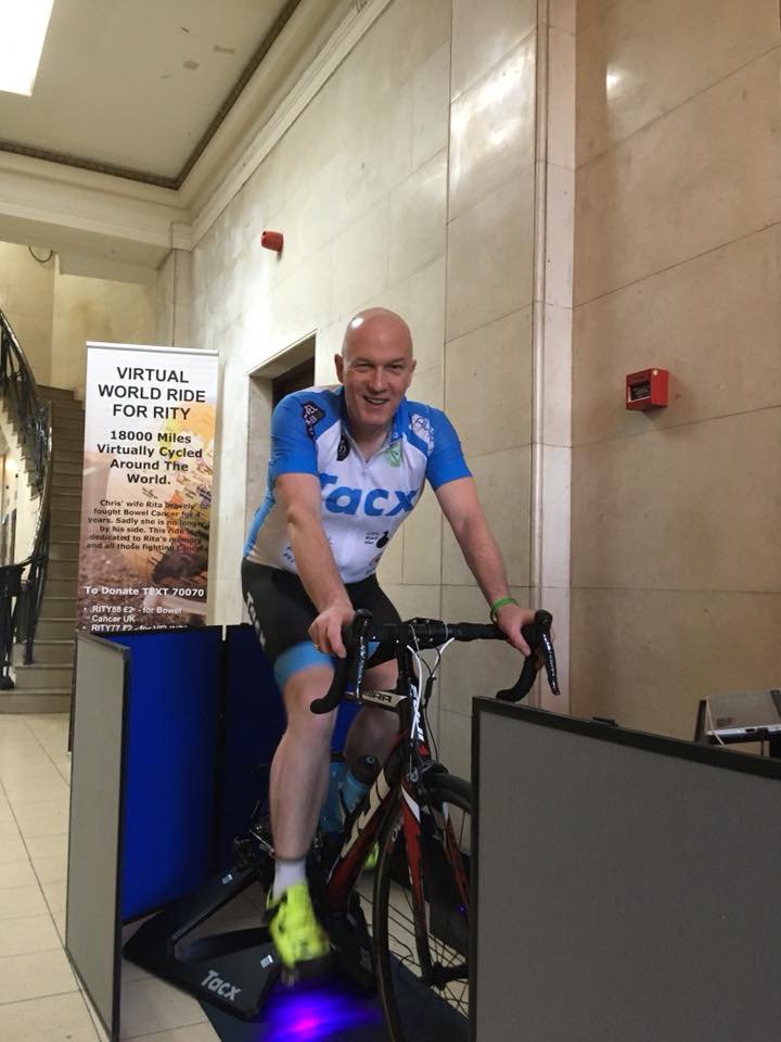 Today our friend Chris will pass the 2/3 distance mark in his challenge to cycle virtually around the world. So far he’s ridden for 154 days, 12000 miles &amp; raised over £55k for cancer charities. We’d appreciate a RT to help raise awareness. Donations: goo.gl/ns6tHt