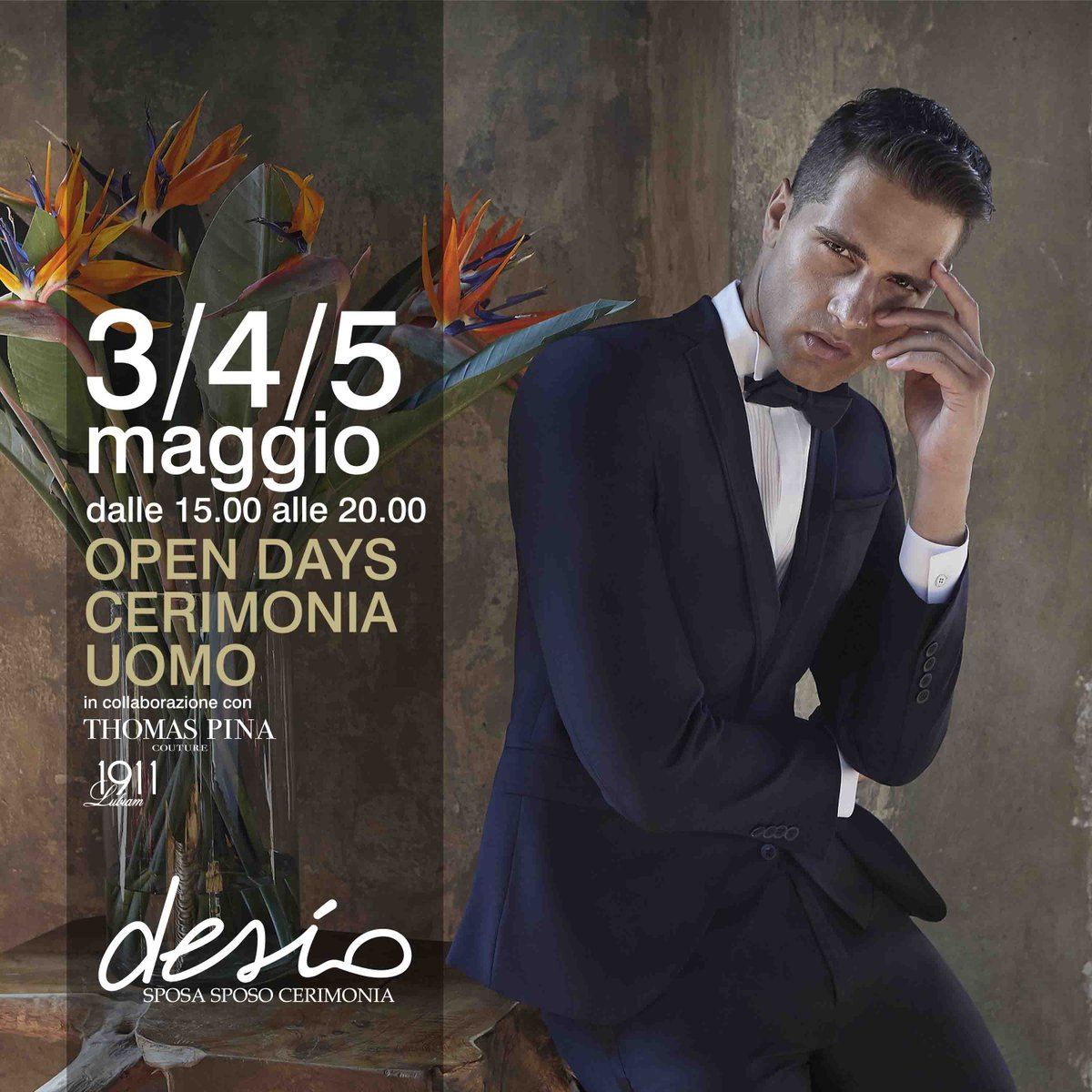 desiosposa's tweet photo. Dal 3 al 5 maggio ci saranno gli Open Days #cerimoniauomo... 🤵👱‍♂️
👉 Sposo, papà, testimone... godranno di #SCONTISTICHE EXTRA ‼️
Prenota il tuo appuntamento per una consulenza gratuita che ti renderà unico: https://t.co/MgKmjeI1am 0909715019 | 3471674736 https://t.co/tAEweLGXSX