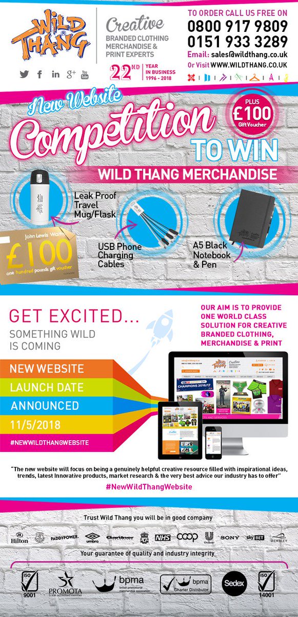 wildthangone's tweet photo. #Competition #Comp #Comping #NewWildthangWebsite Launch Date Announced for 11/5/2018 get involved to win #Win #OMG a £100 #JohnLewis #Voucher WT goody bag Follow Retweet Comp Drawn 11th MAY https://t.co/nAEGnrLWcD