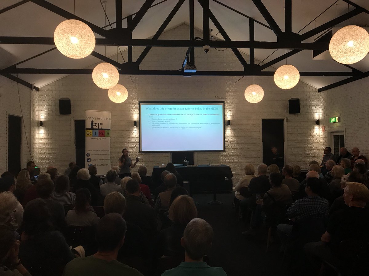 JWilliamWrin's tweet photo. At #Scipubadel Focus on the Murray-Darling Basin #SaveTheMurray @SciPubAdelaide @sarahinthesen8 https://t.co/59MJkxmc4w
