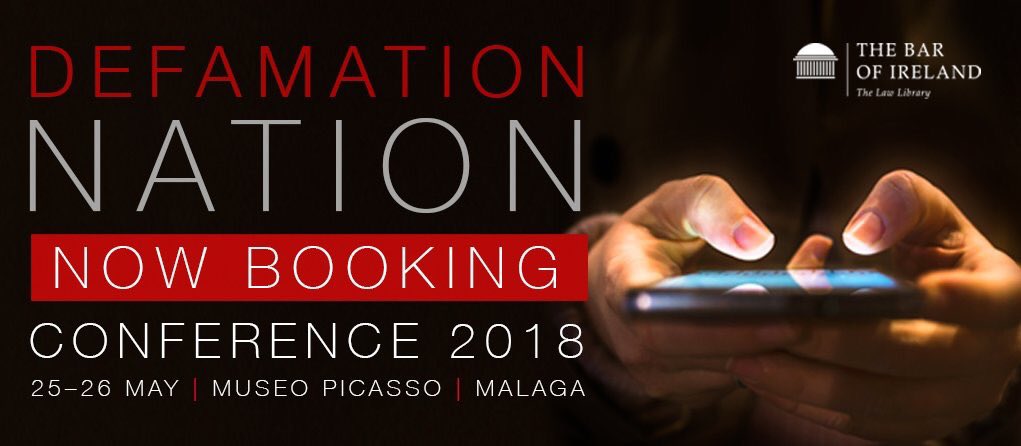 TheBarofIreland's tweet image. With less than 3 weeks to go we are getting excited about the ‘Defamation Nation’ Conference on May 25th - 26th in Málaga ✈️ ☀️ 

Members make the most of the long weekend and secure your place. 

To book check In Brief or visit the members’ section of the website