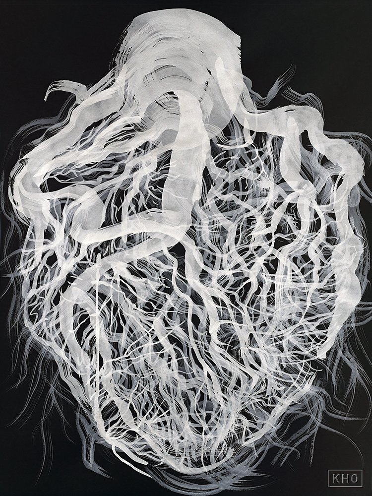 ©"Tangled Heart, No Blood Left" is one in a series by Kim Le Kho, and it was juried into our 2018 Open Juried Show, on now! It is digital mixed media pigment print on hot press paper  24" x 18" at kimleekho.ca
Twitter: <a href="/kimleekho/">Kim-Lee Kho</a>