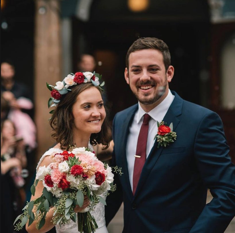 baihleyg's tweet photo. #MayTheFourthBeWith my darling husband, as he marks 6 months of marriage to me and jointly realizes with quiet horror that he's committed to a lifetime of terrible puns. https://t.co/s8fI1W3Ar0