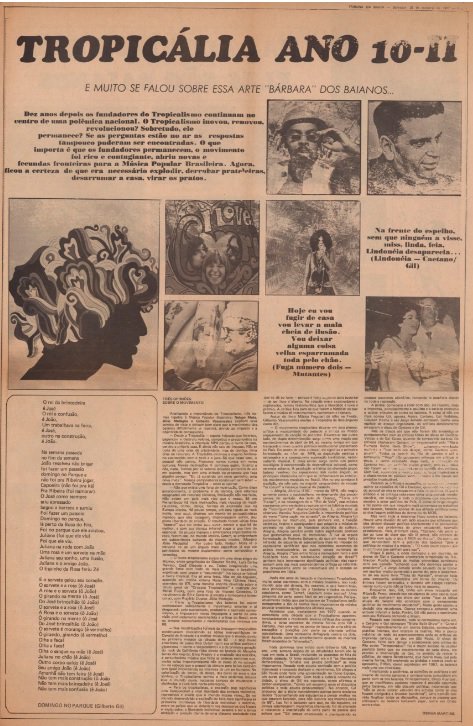 osmvtantes's tweet photo. 22/10/1977. Reportagem analisa a importância do tropicalismo e fala sobre a arte dos baianos https://t.co/CxDabbnRmg
