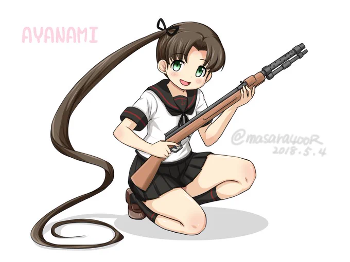 #艦これ版深夜の真剣お絵描き60分一本勝負
#艦これ版真剣お絵描き60分一本勝負_20180504
#綾波
サバゲー綾波さん。2時間以上かかってます、ご勘弁を… 