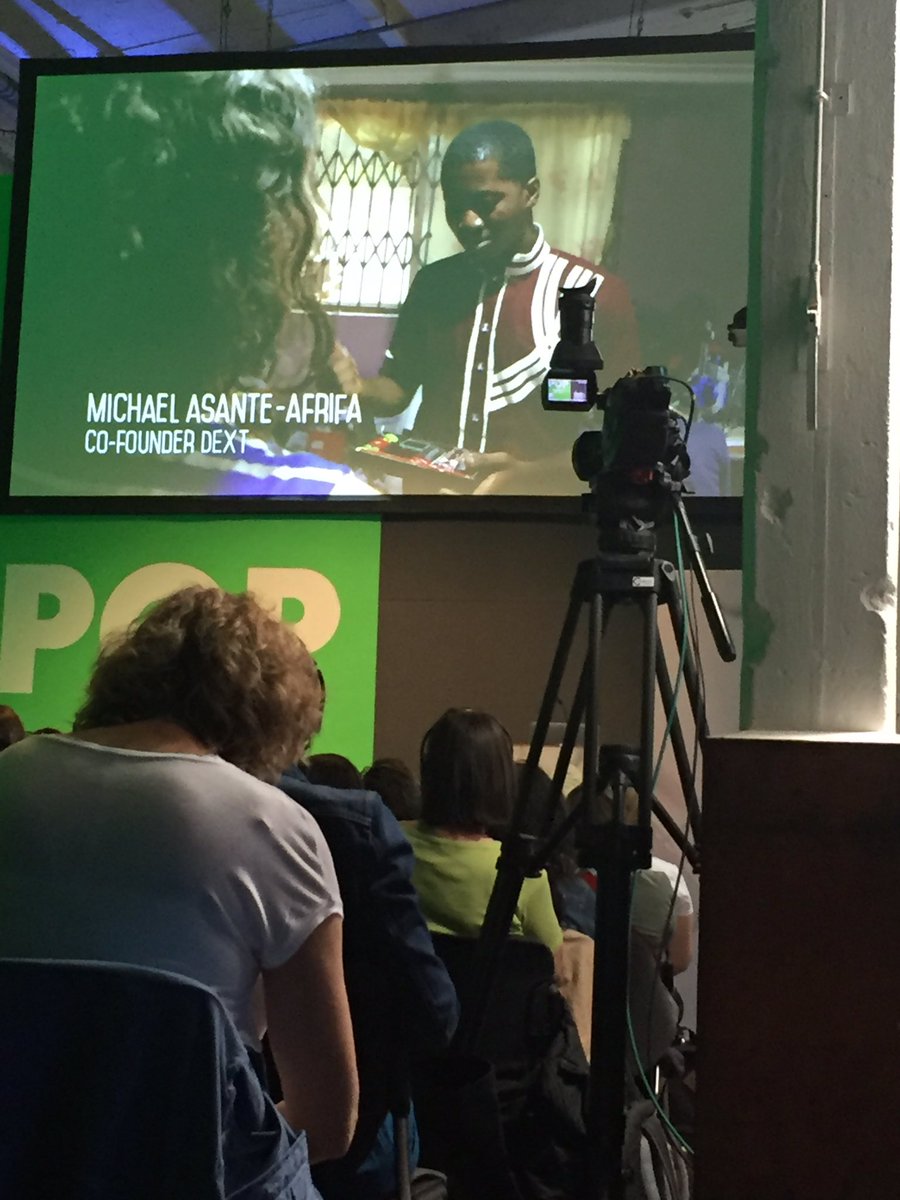 IoP_Alliance's tweet photo. @Dext_Tech CTO Michael Asante Afrifa telling @geralbine about the #localmanufacturing of their #sciencesets @KumasiHive in the #rp18 #digitalafrica film premiere! @weareGIG #pop #wearegig https://t.co/7g9qxIGPR2
