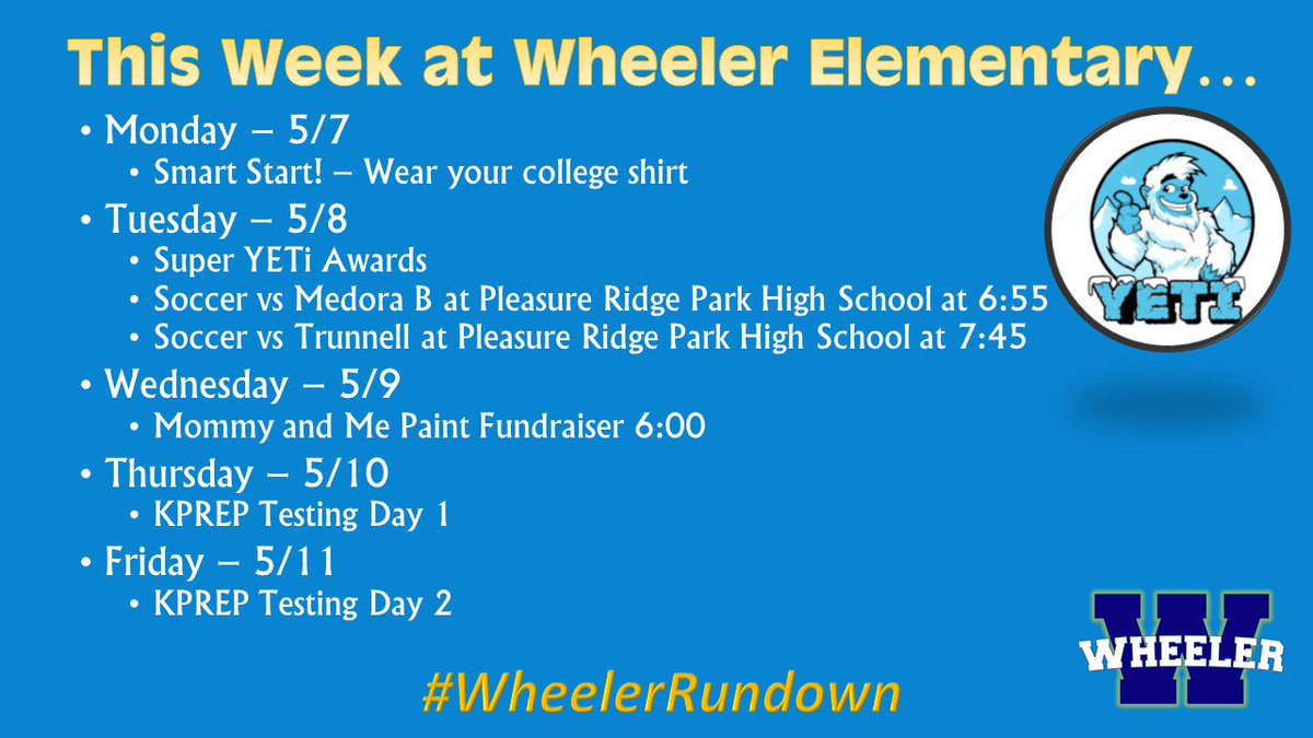 Josh Meredith (@coachmeredith) on Twitter photo KPREP starts next week at <a href="/WheelerElem/">Penny Espinosa</a> ! Find out what else is going in the #WheelerRundown KPREP starts next week at <a href="/WheelerElem/">Penny Espinosa</a> ! Find out what else is going in the #WheelerRundown