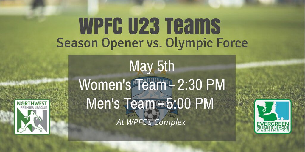 WAPremier's tweet image. Opening weekend for our WPFC U-23 Teams is tomorrow May 5th! Come see   Coach Adam Becker coach the women in the @NorthwestPL at 2:30 and Roy Lassiter coach the men in the @EPLWA at 5! Many WPFC 👨‍🎓 👩‍🎓 will be playing! #toptier #gopremier