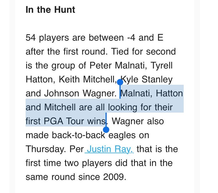 phillipschmidt's tweet photo. To: Corrections @the_fried_egg 

Subject: All that...for that?!?

Andy, in your 5/4/18 newsletter you stated Peter Malnati was looking for his 1 TOUR win. May I direct you to Jackson, MS in 2015 at the Sanderson Farms Championship. https://t.co/uZa2LQ2Uv8