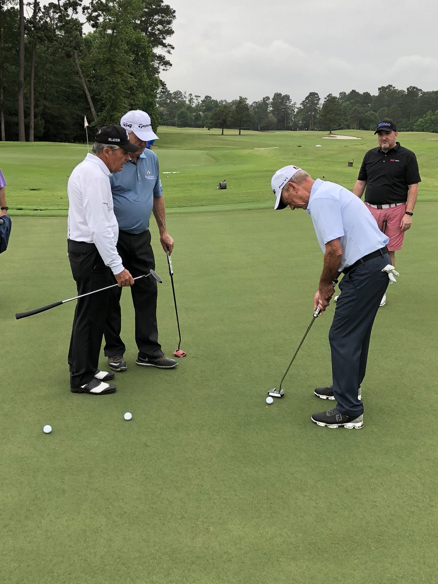Larry Nelson getting a little instruction from my dad and <a href="/garyplayer/">GARY PLAYER</a> <a href="/InsperityInvtnl/">Insperity Invitational</a> #LegendsOfGolf <a href="/StocktonGolf/">Stockton Golf</a>