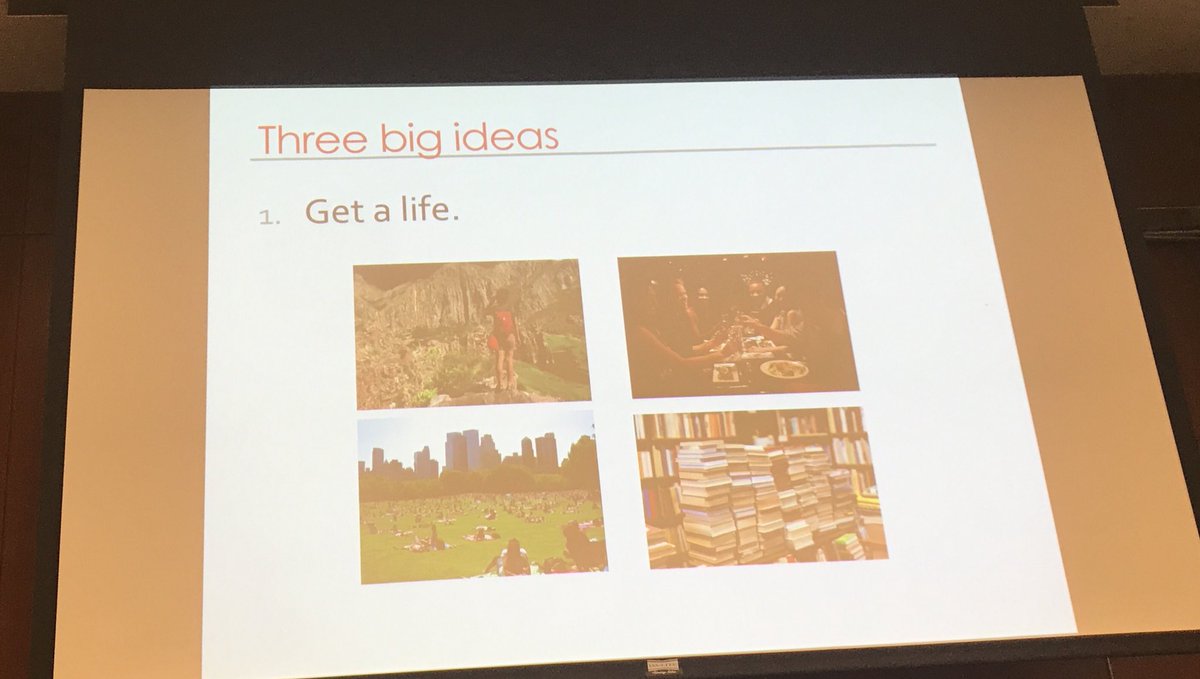 megansutter's tweet photo. First piece of advice on grant writing from Dr. Sarit Golub: Get a life #phdlife #phdchat https://t.co/KycRWdCqqY