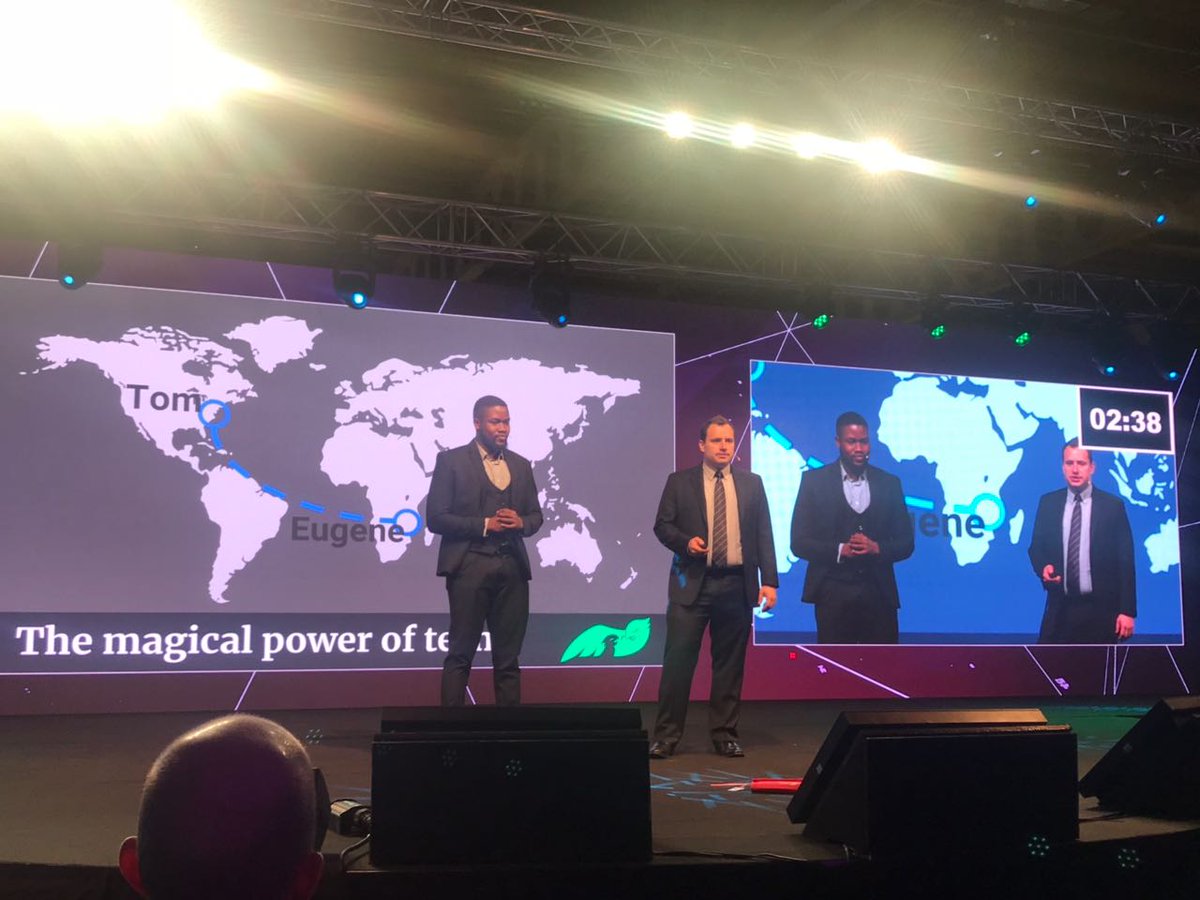 FLANE_VFI's tweet photo. Live from the @arch_summit Luxembourg: Thomas and Eugine from @MamaBird_Drones perform their business idea another time in the final of the event's pitches! We will know more about the winners in just a bit...stay tuned! 
#femaleempowerment #socialbusiness https://t.co/dZazARhQww