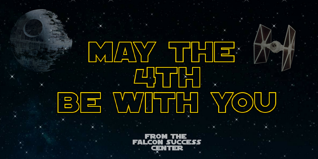 UM_FSC's tweet photo. Happy last day of finals and day before commencement @Montevallo students!!! #MayTheFourthBeWithYou #FalconSuccess #ValloNation #graduation2018 https://t.co/xefSb0h6Jb