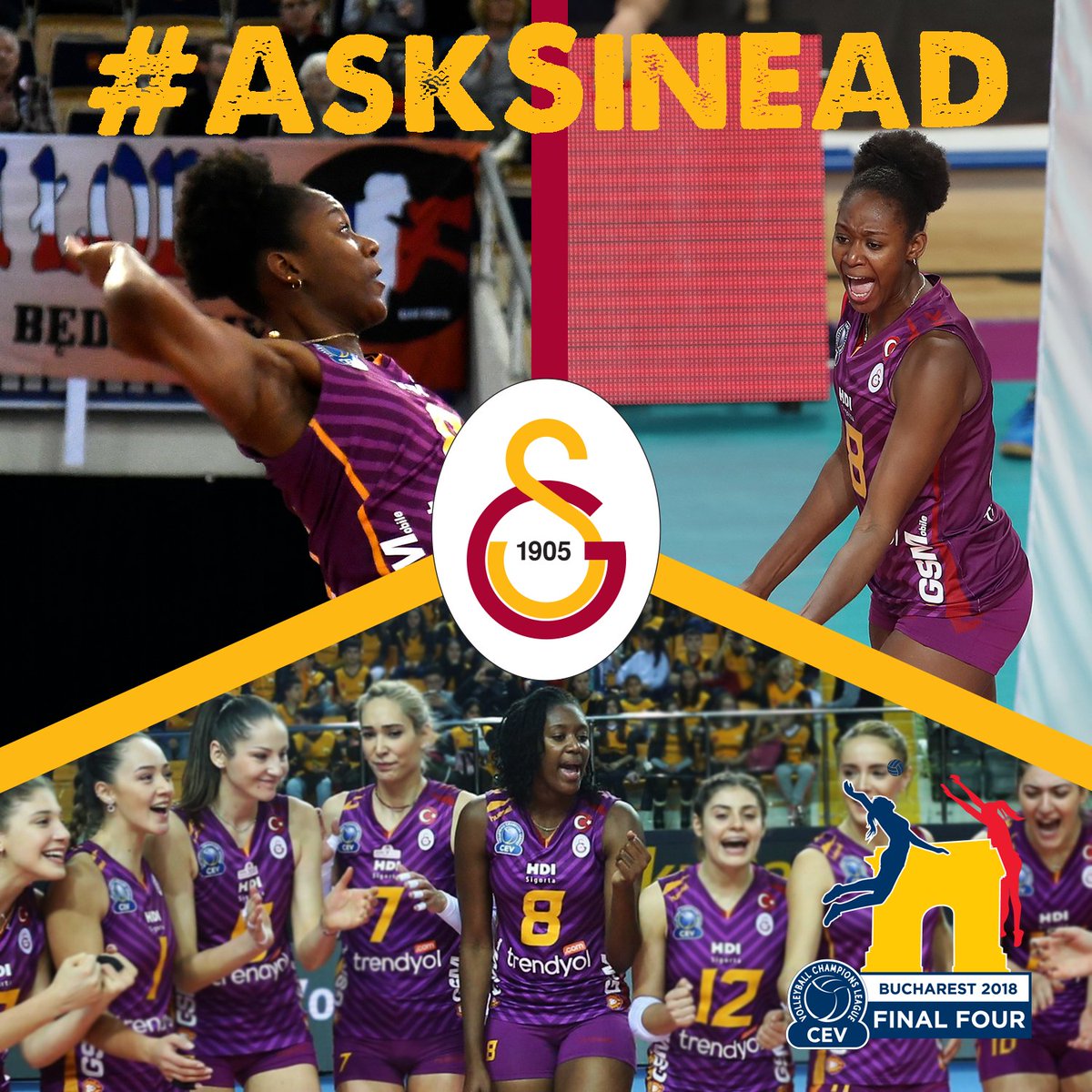 CEVolleyballCL's tweet photo. Are you ready for the #AskSinead social media takeover? In one hour @sineadcjack will answer as many questions as she can! 

#CLF4Bucharest #CLVolleyW https://t.co/UITXd7onaR