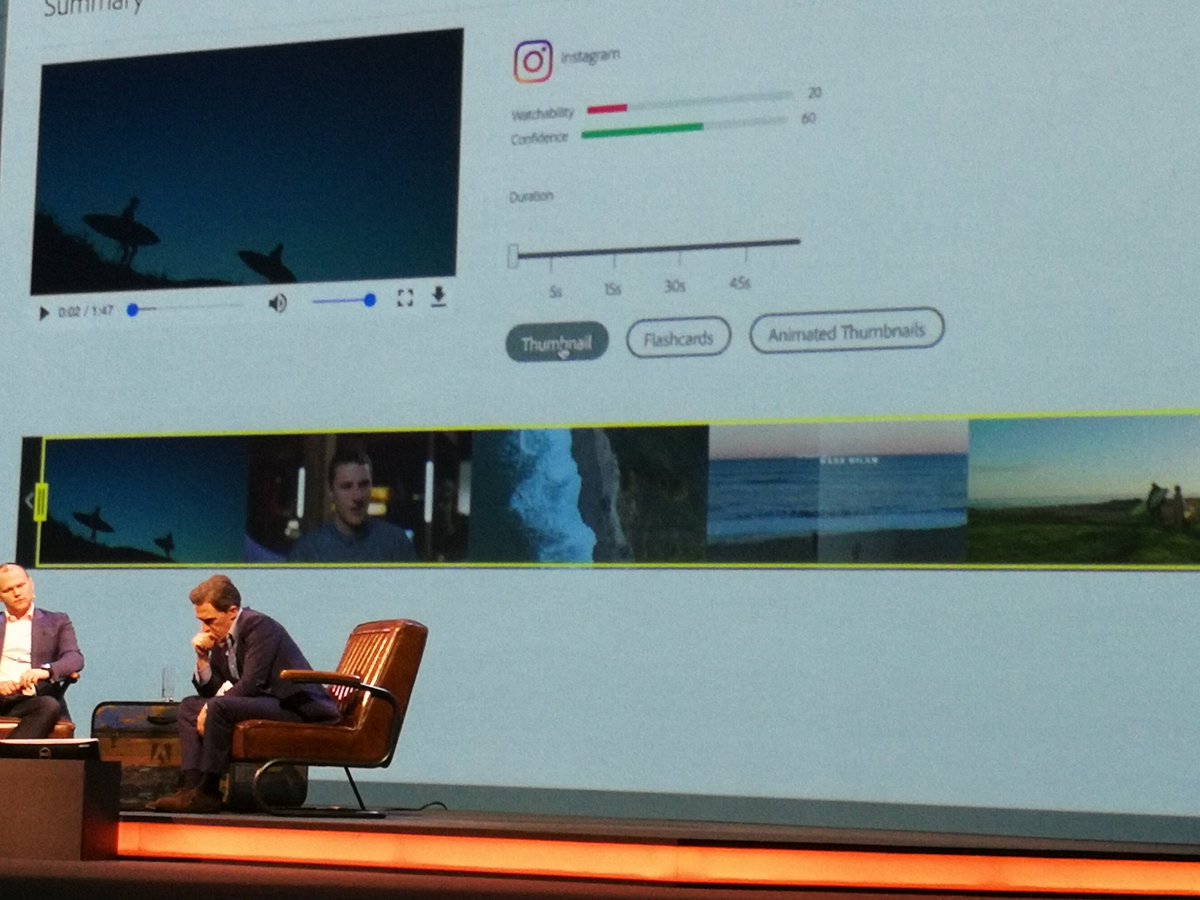 ericdebray's tweet photo. l'Intelligence artificielle permet d'ajouter automatiquement des métadonnées à une vidéo et  de placer la meilleure pub dans le meilleur contexte. #VideoAdAI #adobesensei #AdobeSummit https://t.co/V4w47fXgVQ