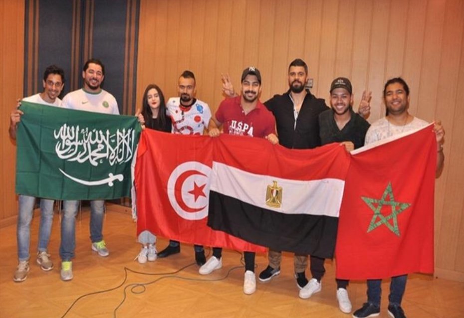 KSAembassyEG's tweet photo. "كأس العالم ... يلا يا بلادي" أول أوبريت تم تسجيله بصوت نجوم الغناء في ⁧#السعودية⁩ و ⁧#مصر⁩ و ⁧#المغرب⁩ و ⁧#تونس⁩، لتوحيد تشجيع المنتخبات الأربعة في ⁧#مونديال_روسيا_2018 https://t.co/jshHZxipf6