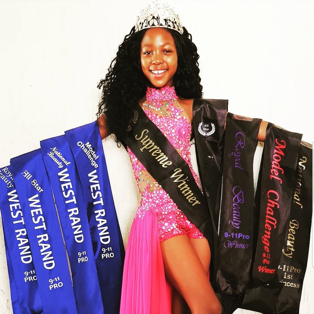 entrro's tweet photo. This is my little sister Mbaliyethu The Princess (10). She is a pageant queen and currently holds 89 titles including Miss Gauteng and Top Model SA. I always tell her that she’s a big deal but she doesn’t believe it. Please let’s show her that she is. ❤️ https://t.co/BkQzJ8mFS3