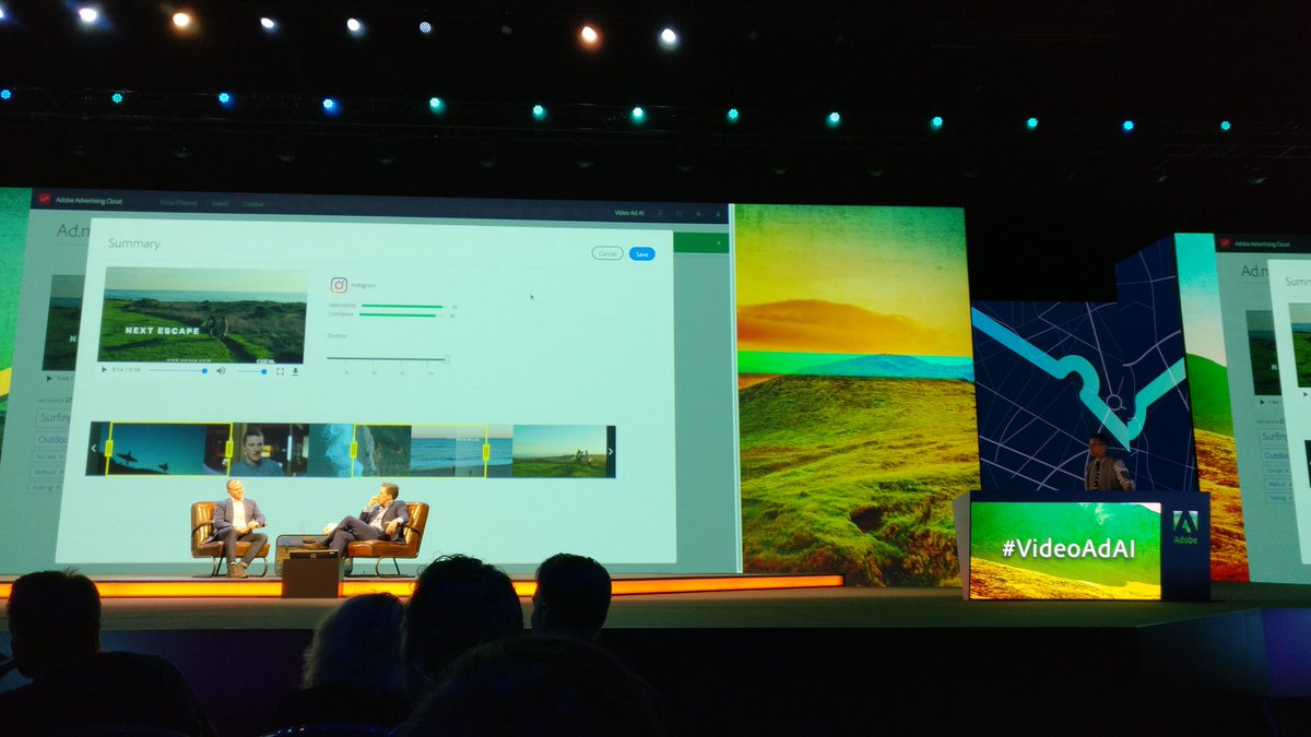 HafezKayali's tweet photo. #Awesome #VideoAdAI is one of the most impressive #sneaks I've seen today at #AdobeSummit https://t.co/zyRpSUJ9gK