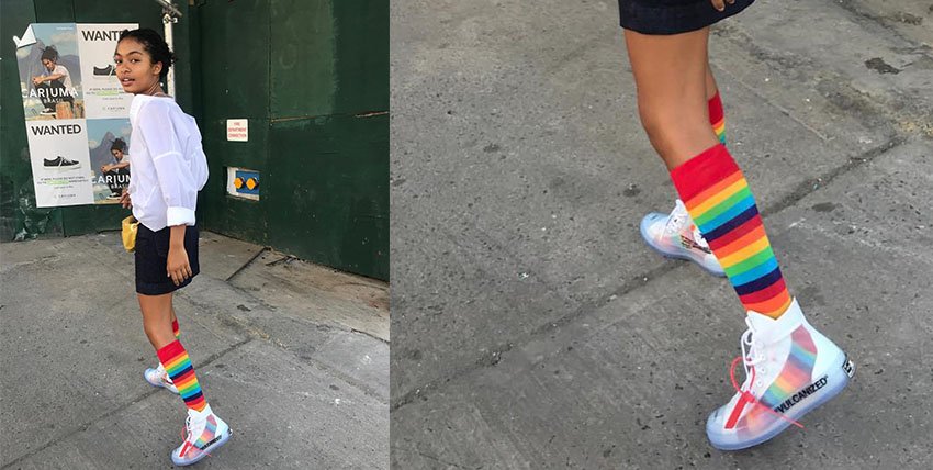 TheSoleWomens's tweet photo. First on foot look at the Off-White x Converse “1970” Chuck Taylors! 🌈 Rate this fit!

CREDIT > Instagram/yarashahidi https://t.co/V9yFqzLnzp