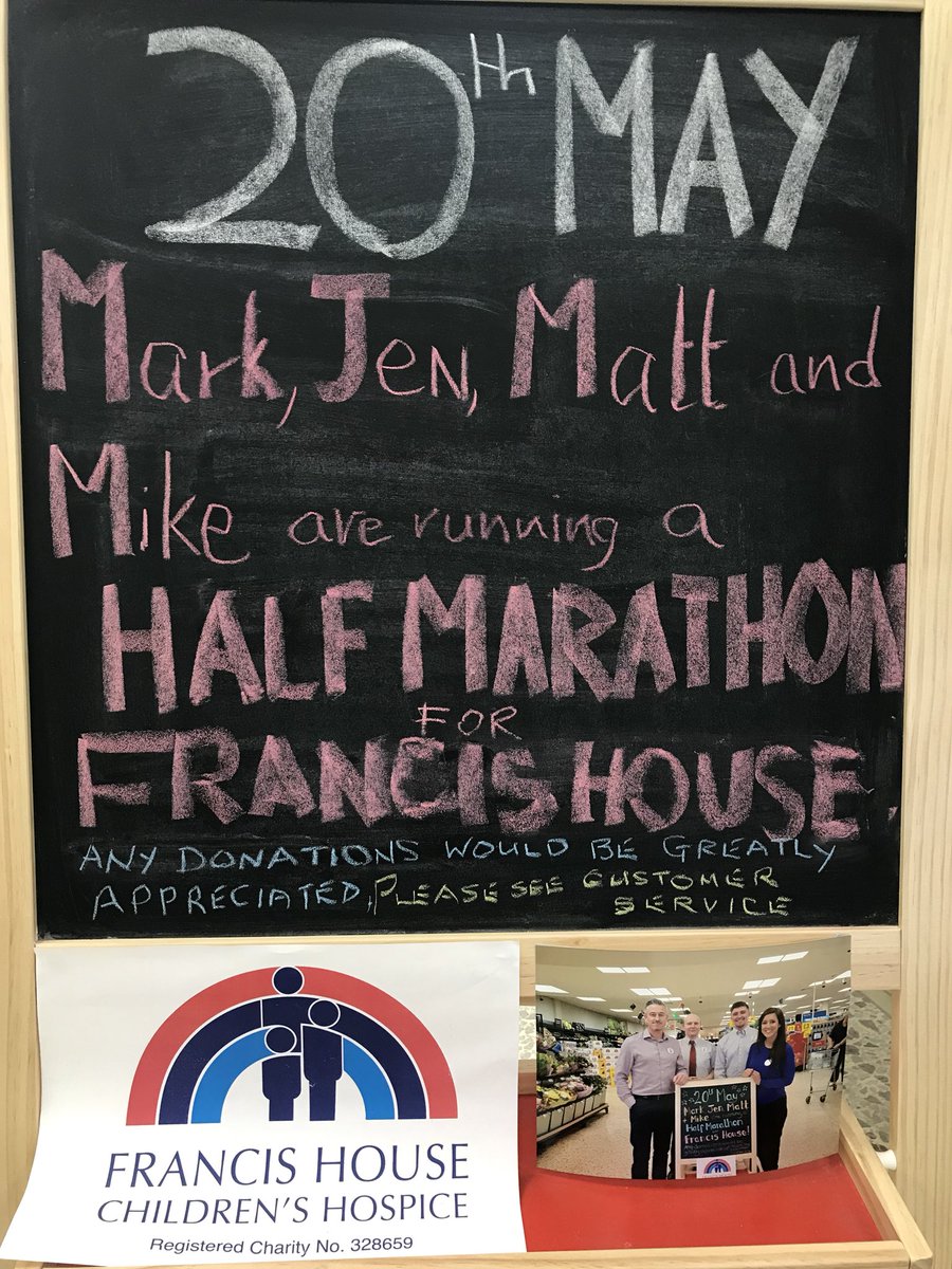 Please see a member of our team in store if you would like to make a donation. We think Jen, Matt and Mike will complete the half marathon, not too sure about Mark 🤣