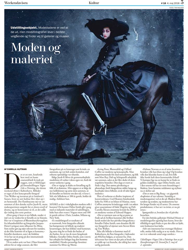 KunstGLSTRAND's tweet photo. Camilla Alfthan i dagens @Weekendavisen sender masser af roser efter vores store sommerudstilling, VOGUE Like a Painting 😍 https://t.co/xC83RhchTw