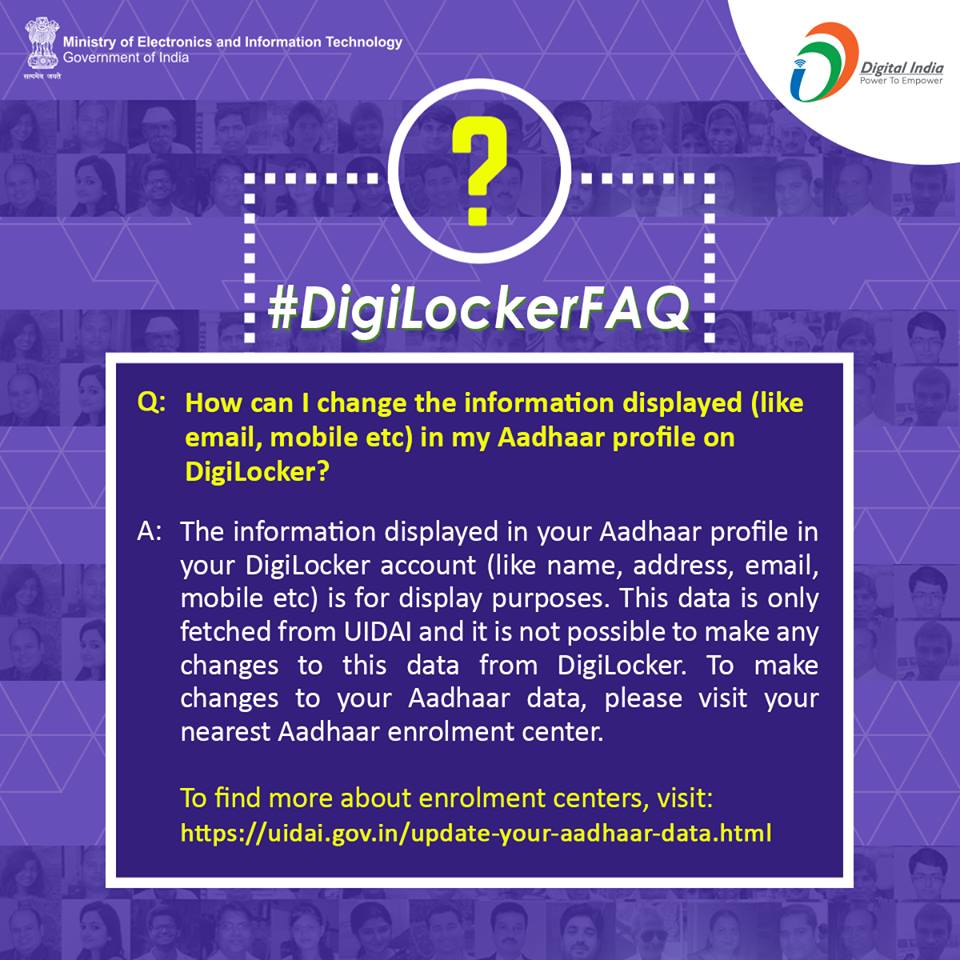 _DigitalIndia's tweet photo. #DigitalIndiaFAQs | How can i change the information displayed (like email, mobile etc) in my #Aadhaar profile on @digilocker_ind?
#DigiLockerFAQs https://t.co/eWvFXIeO8B