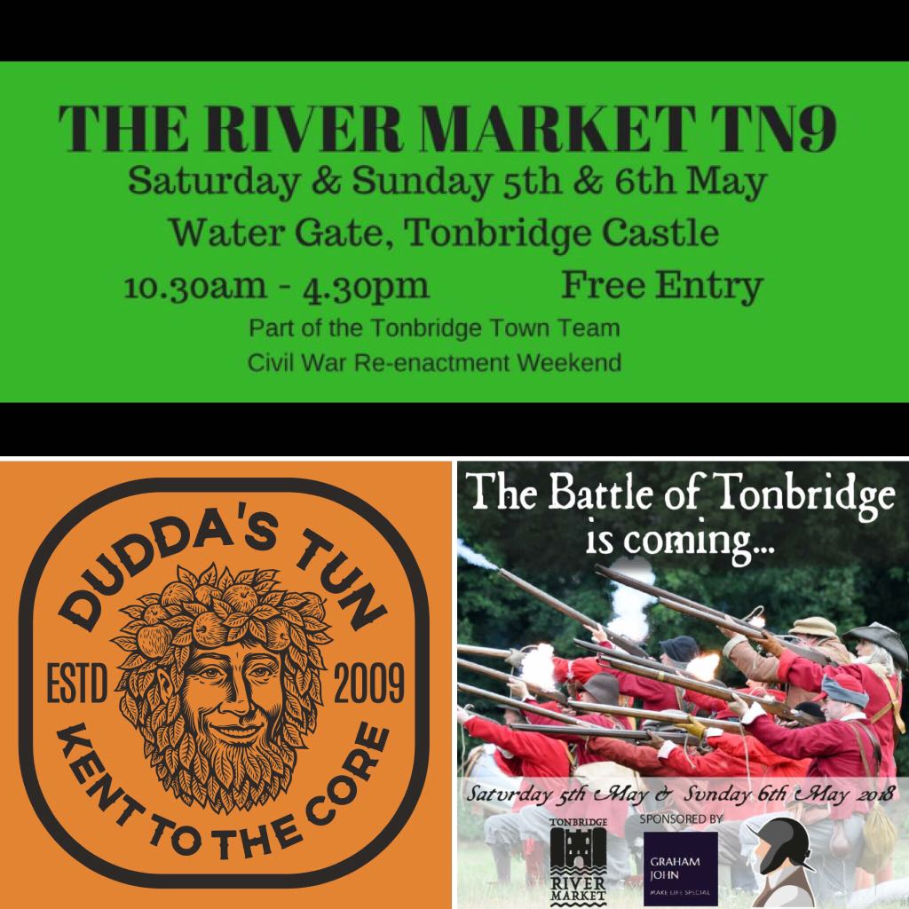 Find us at #Tonbridge castle this Saturday &amp; Sunday for the #battleoftonbridge <a href="/River_MarketTN9/">The River Market TN9</a>. The 🌞 will be shining and the cider flowing #bankholidayweekend #festival #kenttothecore 🍎🍻🍏