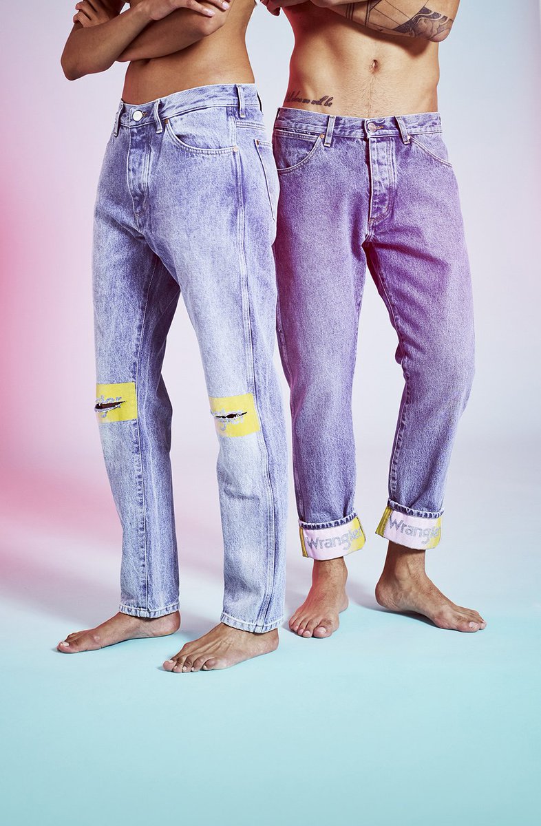 CandidMagazine's tweet photo. "The 90s have had their fair share of attention lately, it is time for another glorious decade to be in the spotlight". Check out @Wrangler's colour-popping 80s #Wrevolution https://t.co/egtBs9cX3x https://t.co/soRmkOjGFi