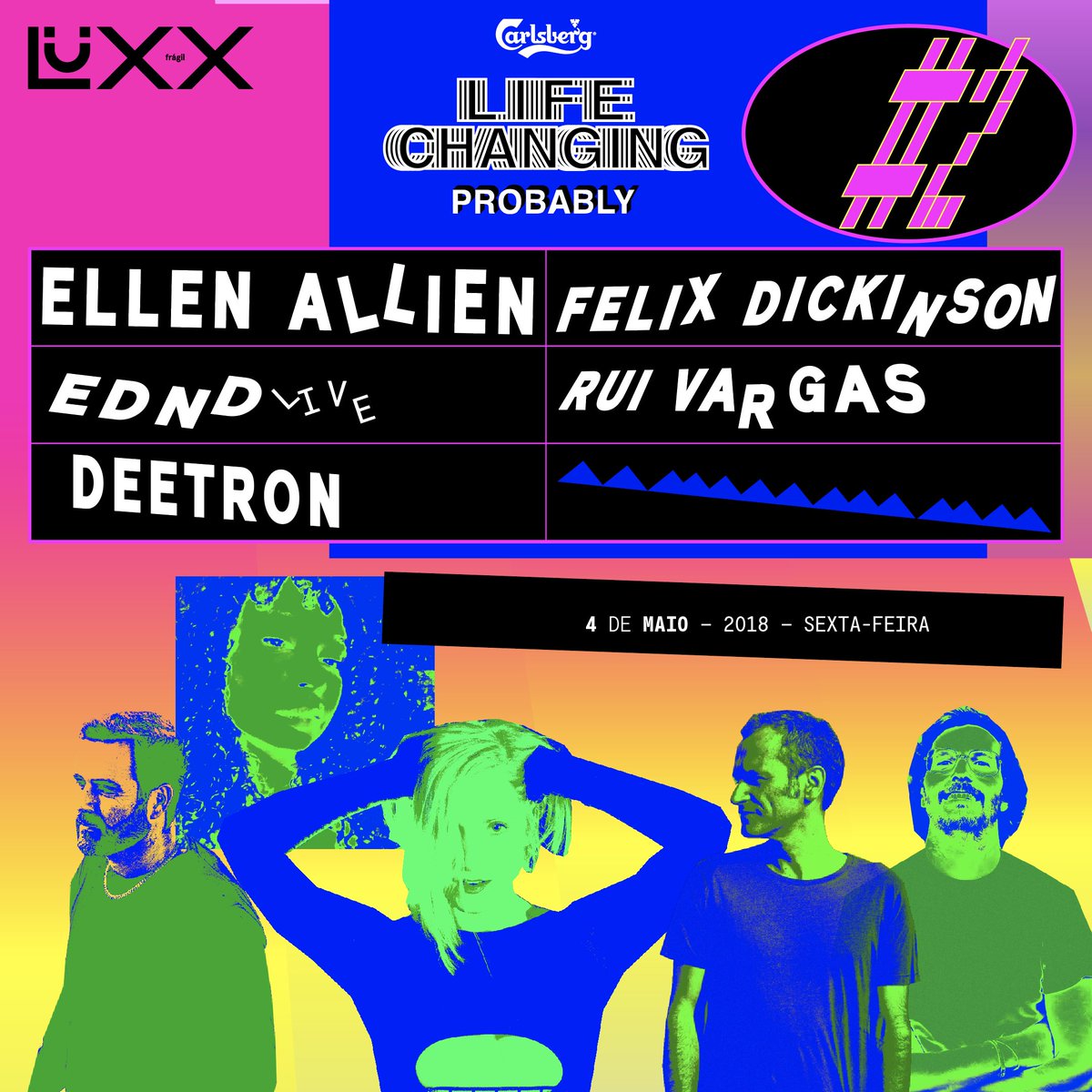 luxfragil's tweet photo. Estamos em contagem decrescente para esta noite de sonho. Música de Ellen Allien, EDND e Deetron na Disco, e de DJ Felix Dickinson e Rui Vargas no Bar.
Life Changing, Probably #2 com a Carlsberg, hoje no LuxFrágil.
#lifechangingprobably https://t.co/DHjiDuSFXm