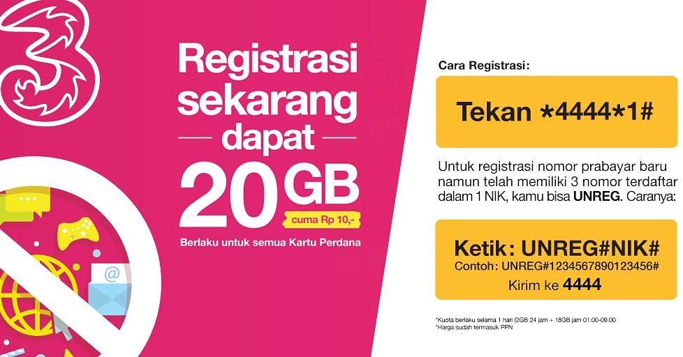 Mau registrasi nomor prabayar baru, tapi udah ada 3 nomor yang terdaftar dengan satu NIK?

Ga perlu khawatir, tinggal UNREG aja nomor yang udah gak kepake! Caranya SMS ketik UNREG#NIK# kirim ke 4444.