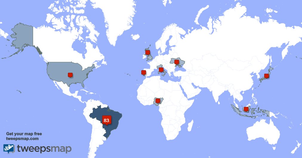 Tenho 1 novos seguidores, a partir de Brasil na semana passada tweepsmap.com/!ClickYT_D