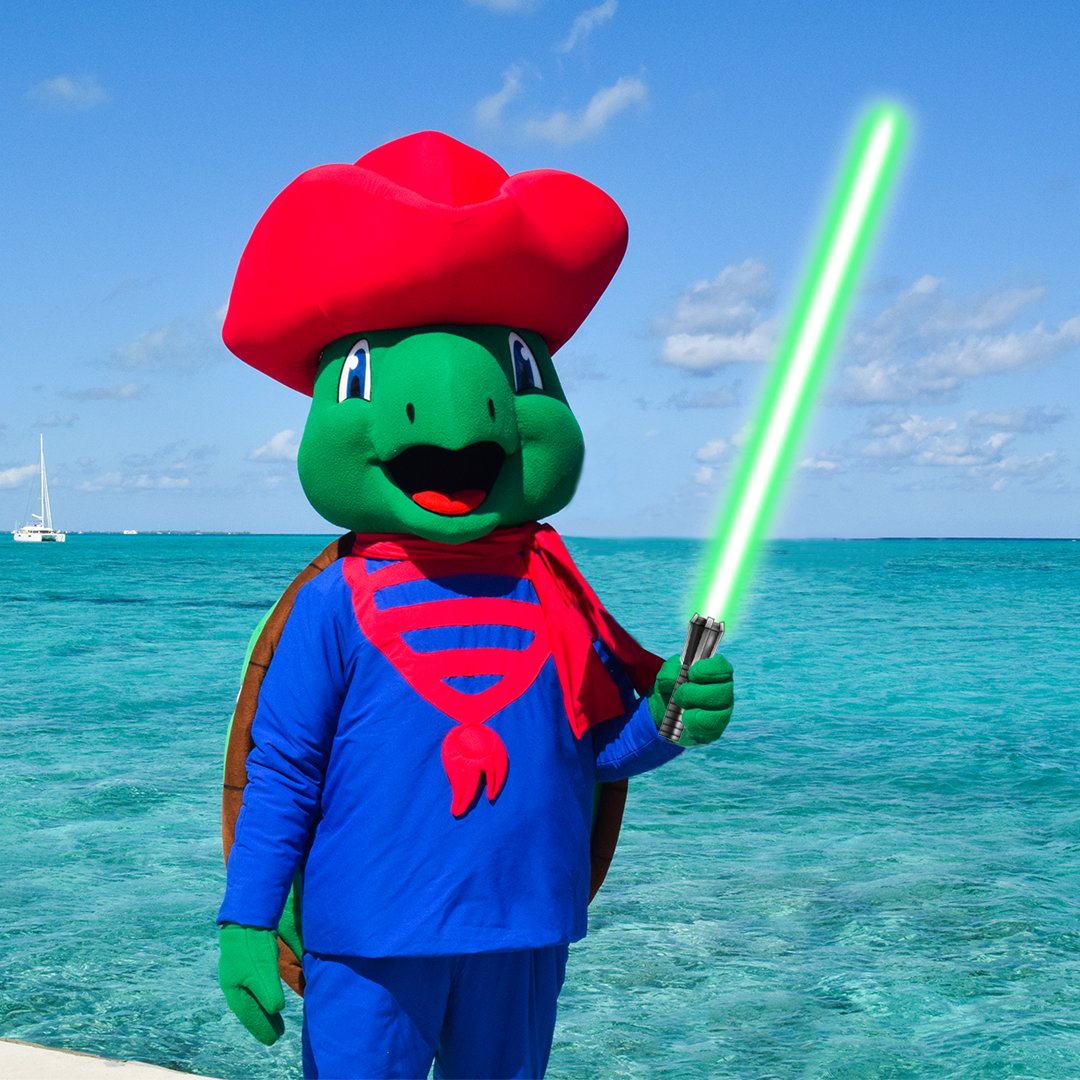 Cayman_Islands's tweet image. Sir Turtle wishes you a Happy #StarWarsDay! May the Fourth be with you. #CaymanIslands
